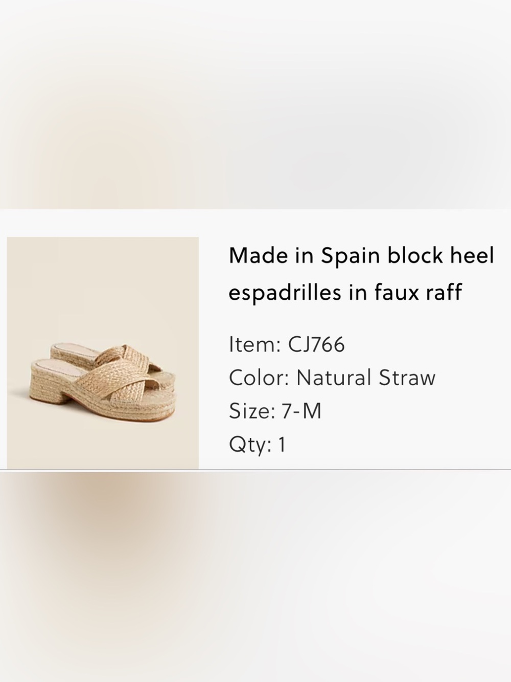 Jcrew Woven Straw Platform Slide Sandals - Natural Raffia - 7 - NWT - Picture 5 of 5
